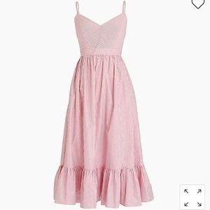 J.Crew Drapey Spaghetti Strap Striped Midi Dress 00